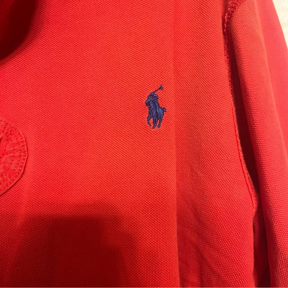 Ralph‎ Lauren Red Polo Shirt with Blue Collar